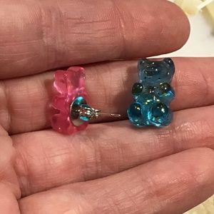 Gender reveal gummy bear earrings or any color new